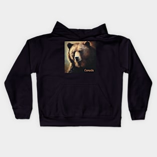 Canada Grizzly Bear . Kids Hoodie